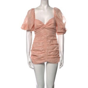 Ronny Kobo Puff Sleeve Mini Dress light pink size small
